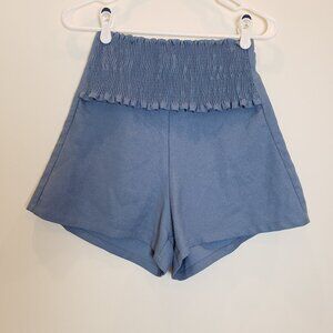 Ostra Brasil High Waisted Styled Shorts With Smocked Detail Waistband Size P/S